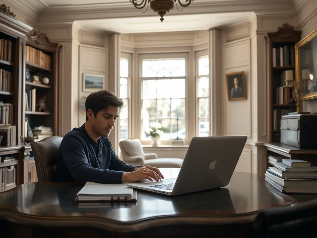 Library interior with shelves